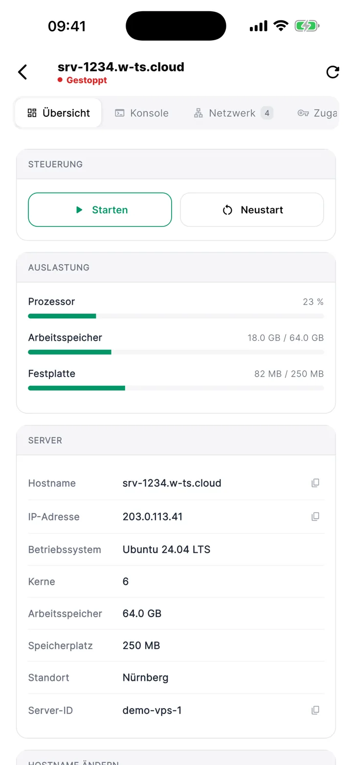 Iphone 09 server uebersicht