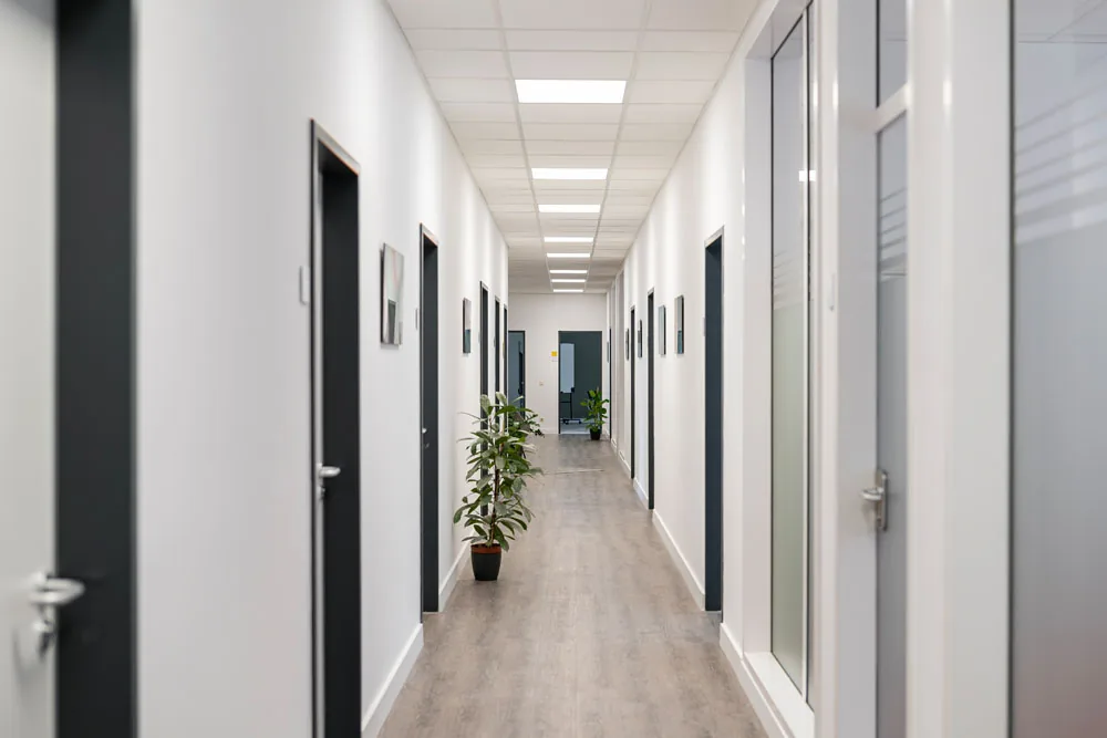 Flur im Businesscenter am Firmensitz in Nürnberg