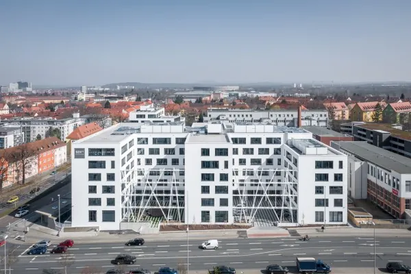 Firmensitz in Nürnberg aus der Luft
